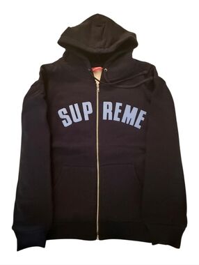 Supreme Split Arc Zip Up Hooded Sweatshirt Black Size Large